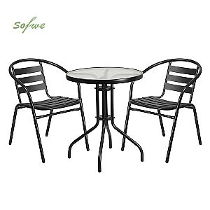 Metal Frame Patio Furniture Set Bistro Set