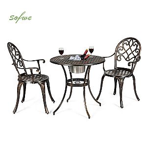 Weather Resistant Antique Metal Bistro Patio Set