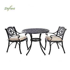 3 Pcs Cast Aluminium Patio Bistro Set