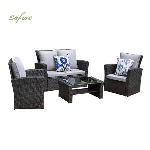 Patio Garden Rattan Wicker Sofa Set